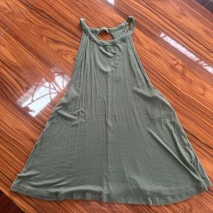 Olive Green Women’s High Neck Key Hole Tanktop Size Medium